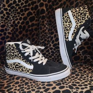 Gold and Black leopard Vans